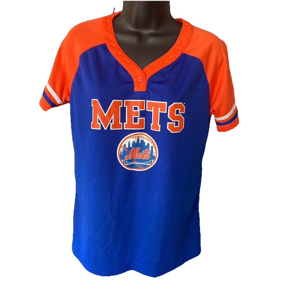 New York Mets Shirt Girls XL Blue MLB Baseball Tags